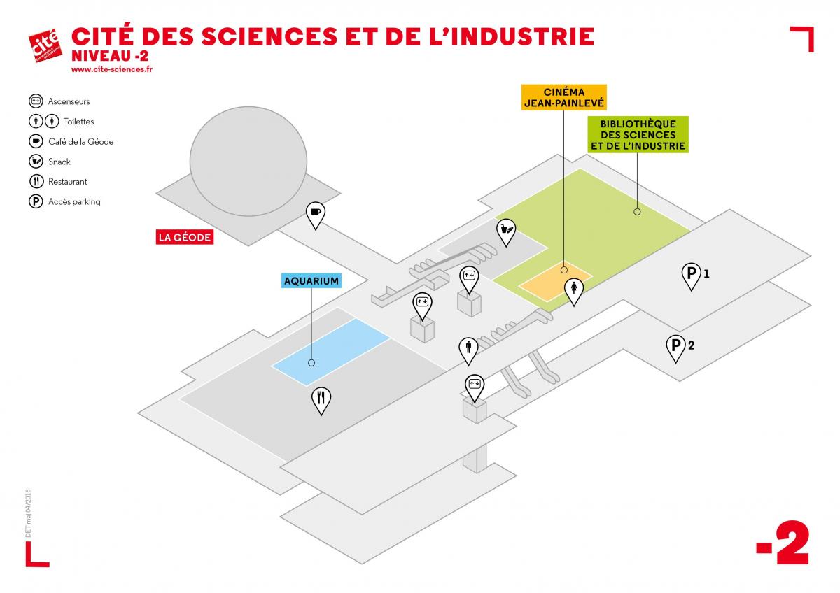 Mapa da Cité des Sciences et de l'Industrie, Nível -2