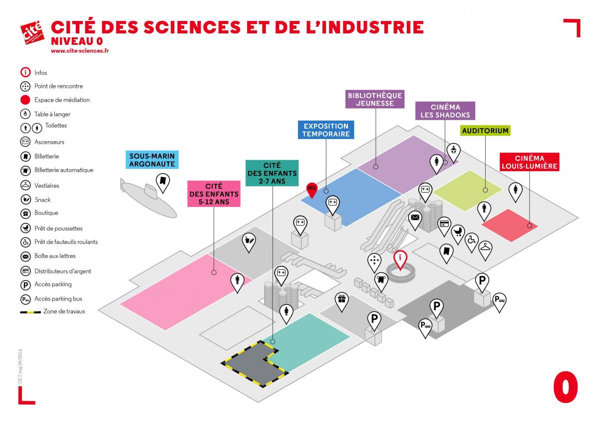 Mapa da Cité des Sciences et de l'Industrie (museu)