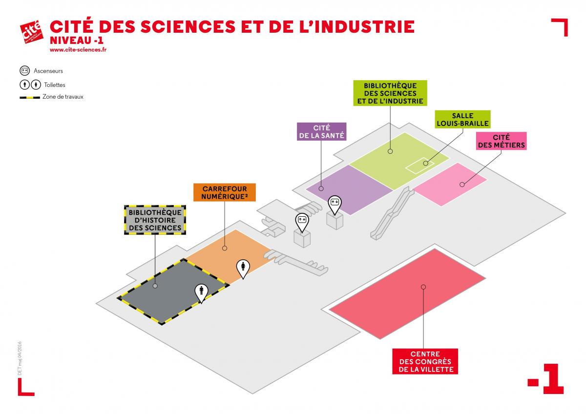 Mapa da Cité des Sciences et de l'Industrie Nível -1