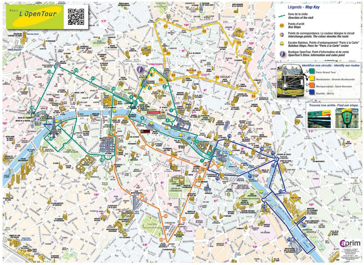 Mapa de Abrir tour Paris