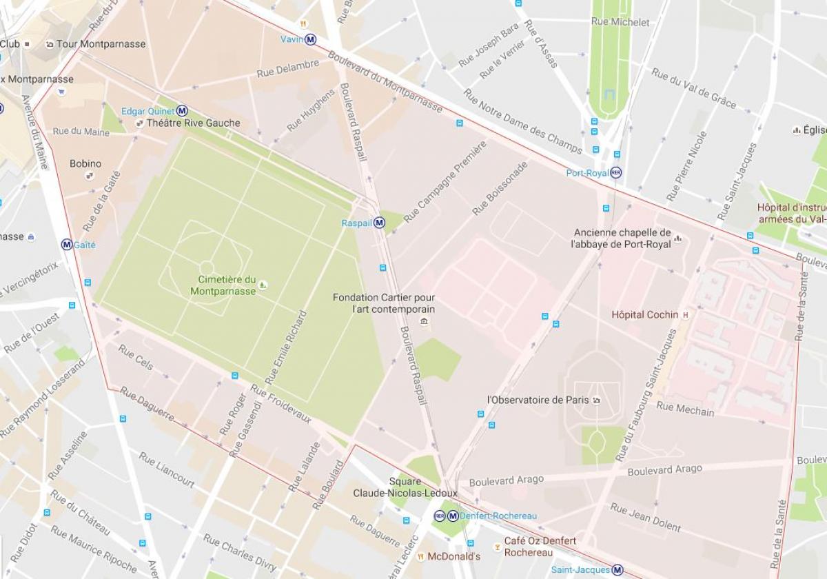 Mapa do Bairro de Montparnasse