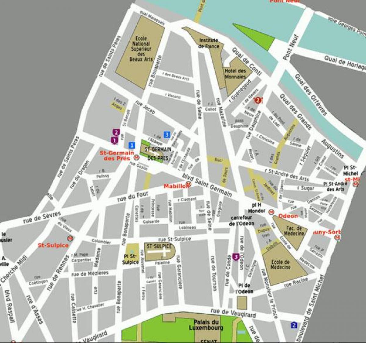 Mapa do Distrito de Saint-Germain-des-Pres