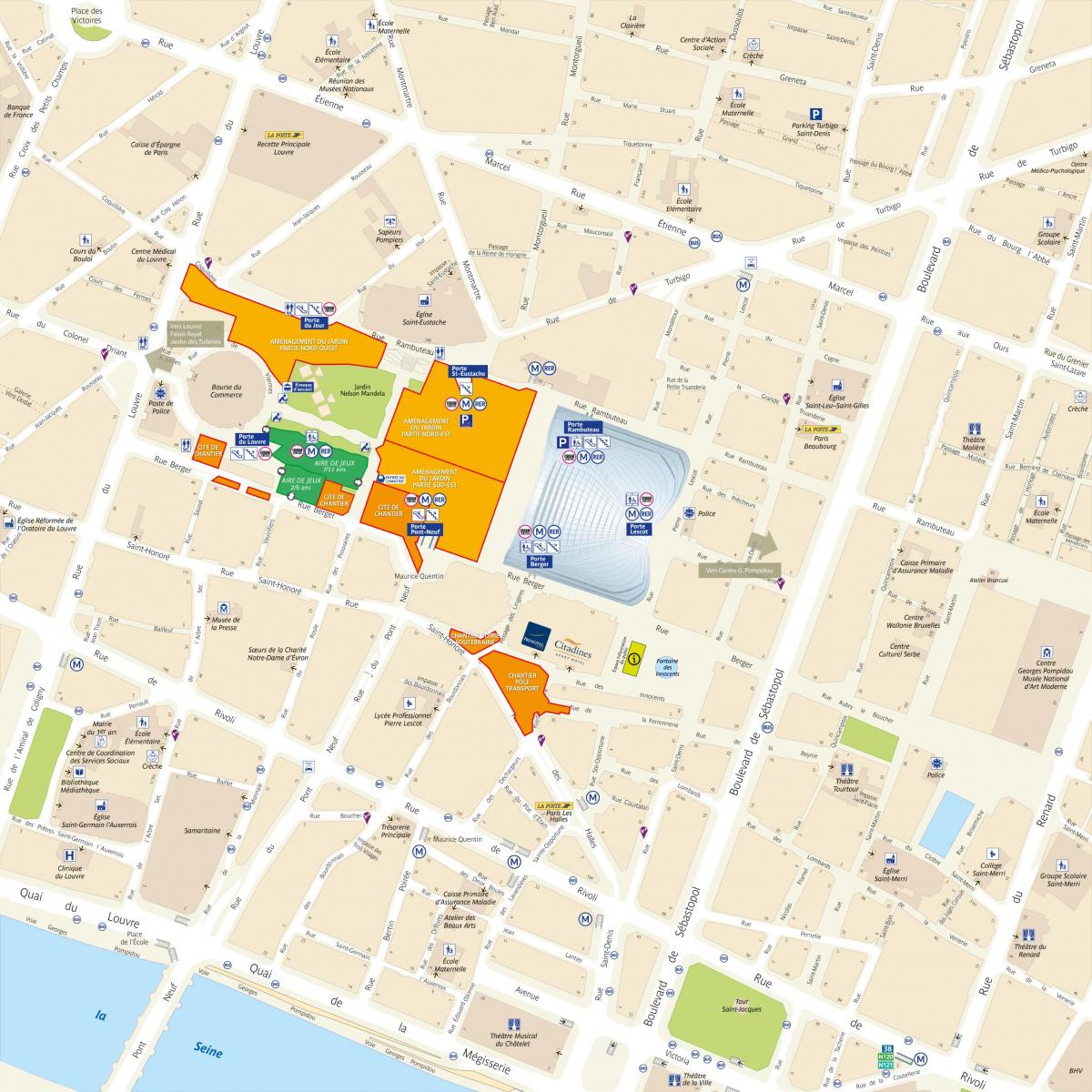 Mapa do Distrito de Les Halles