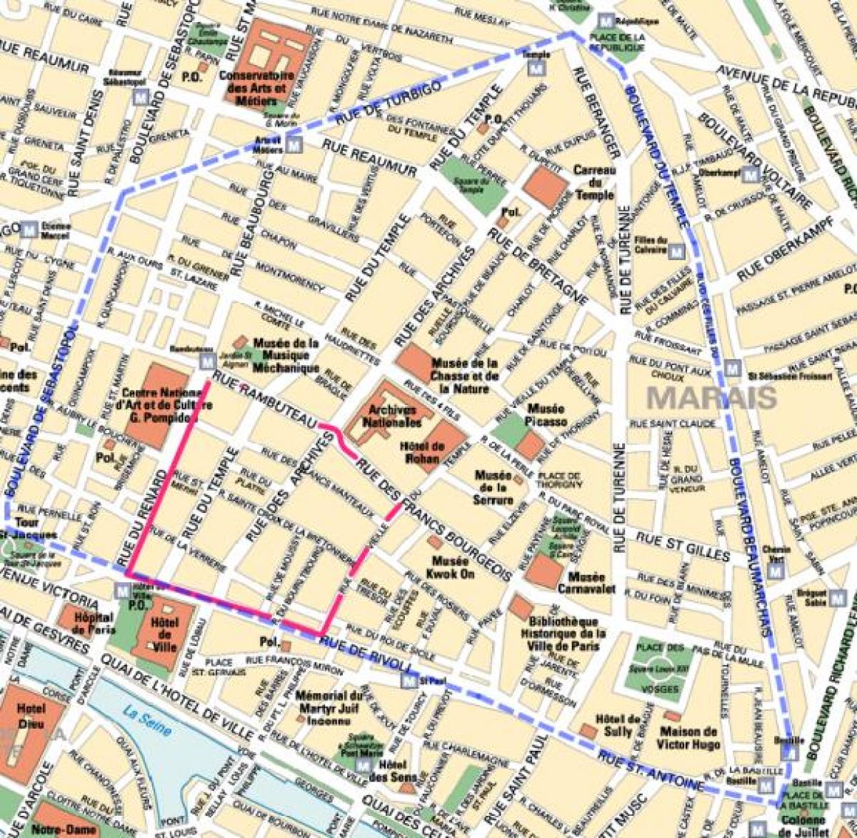 Mapa de Gay distrito de Paris