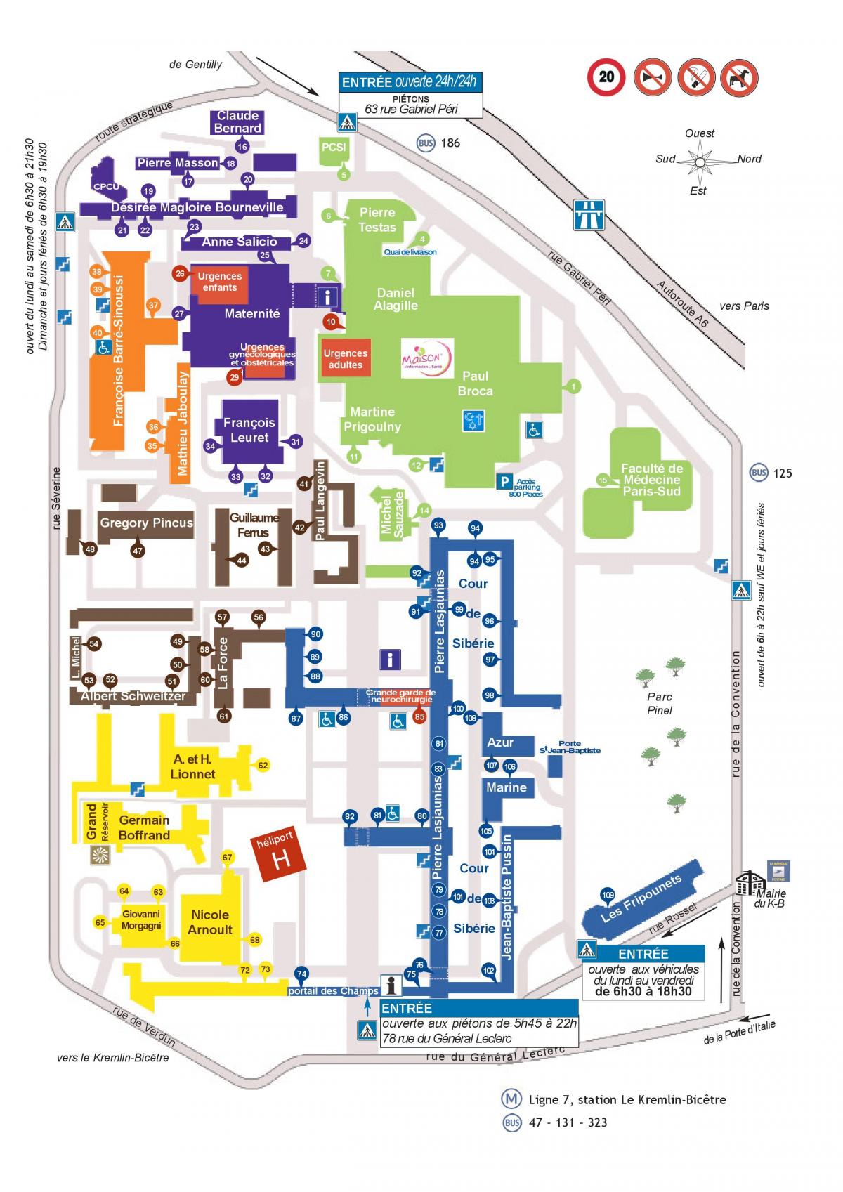Mapa do hospital Bicêtre
