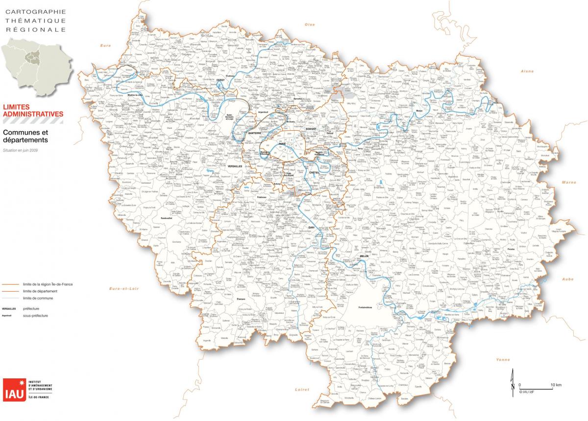 Mapa da Ile-de-France