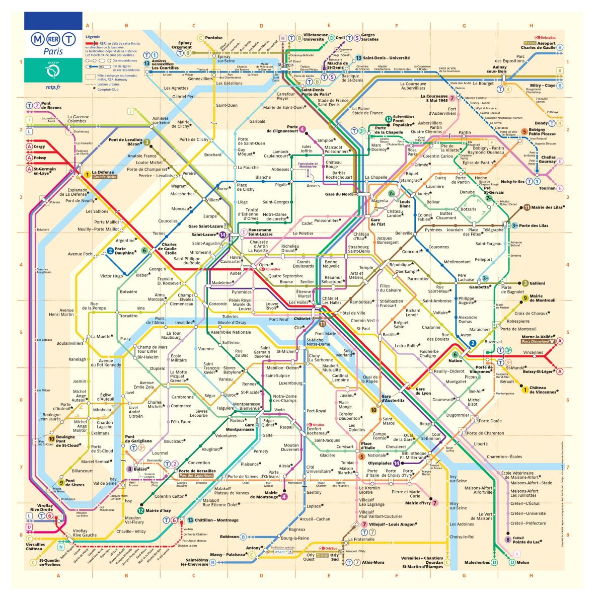 Mapa do metro de Paris