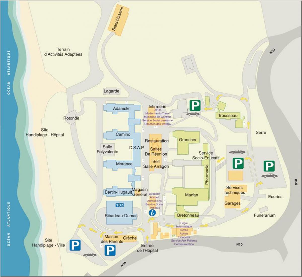 Mapa de Marin de Hendaye hospital