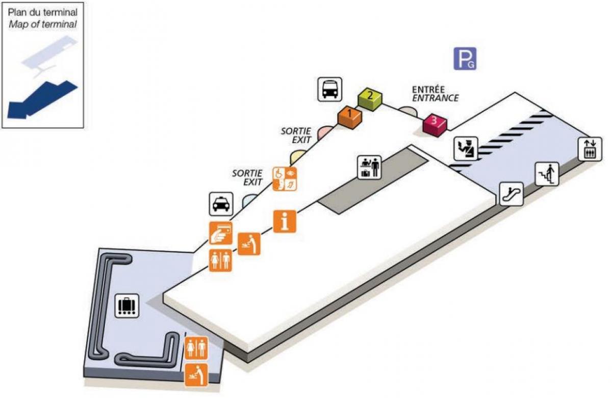 Mapa do aeroporto CDG terminal 2G