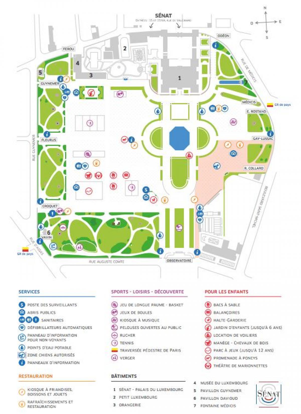 Mapa do Jardin du Luxembourg