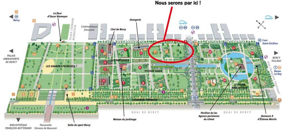 Mapa do Parc de Bercy
