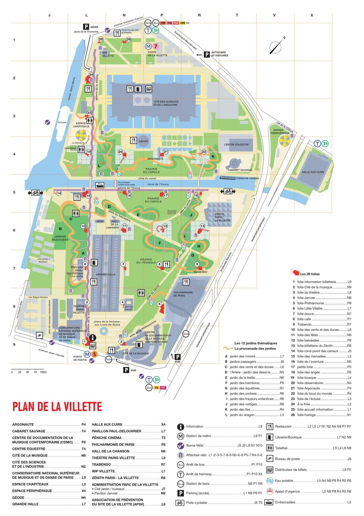 Mapa do Parc de la Villette