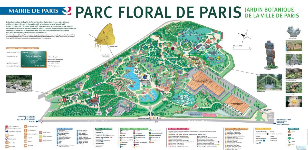 Mapa do Parc floral de Paris