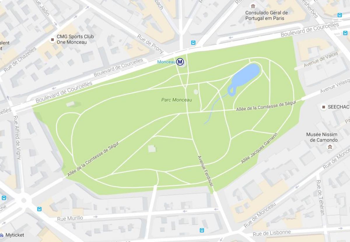 Mapa do Parc Monceau