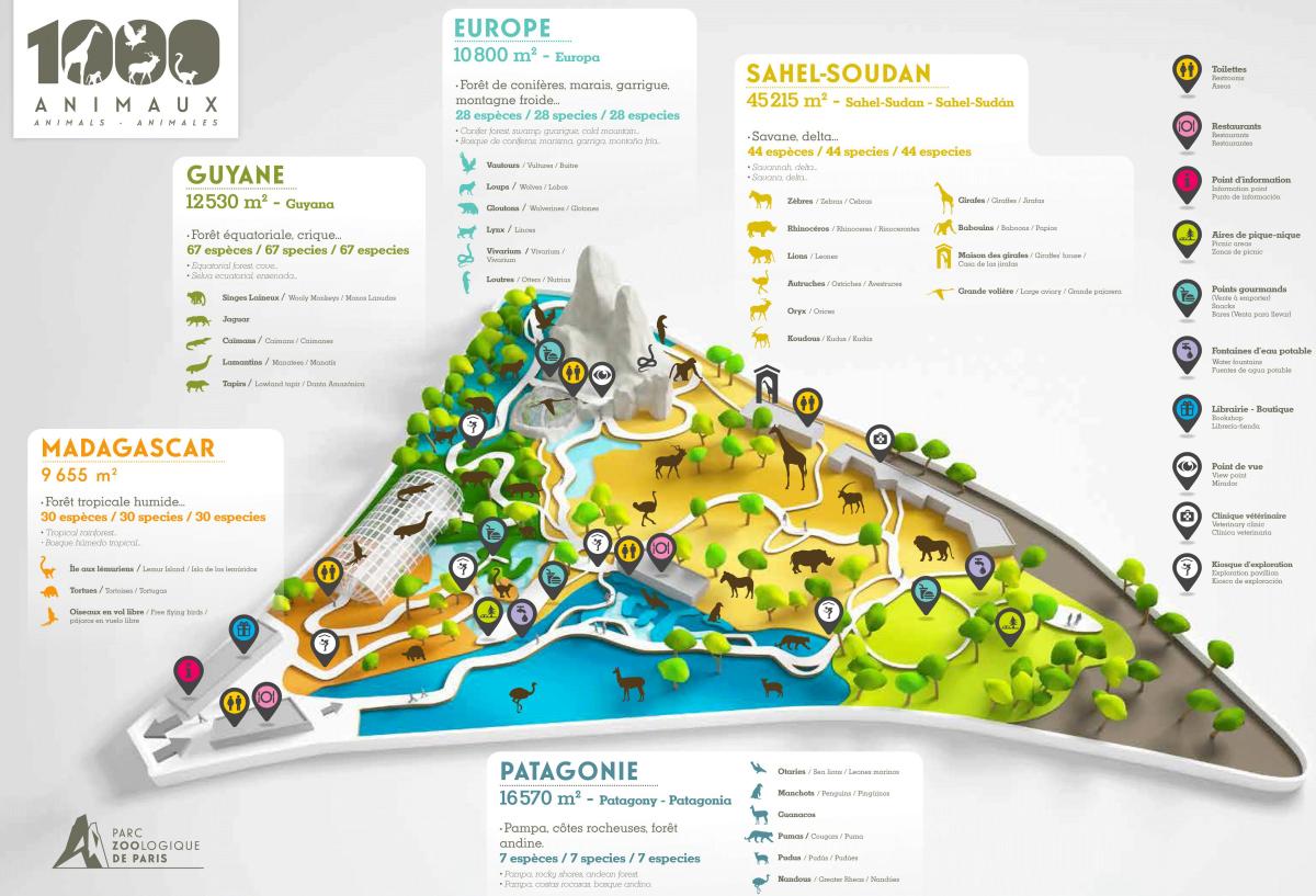 Mapa do Parque Zoológico de Paris