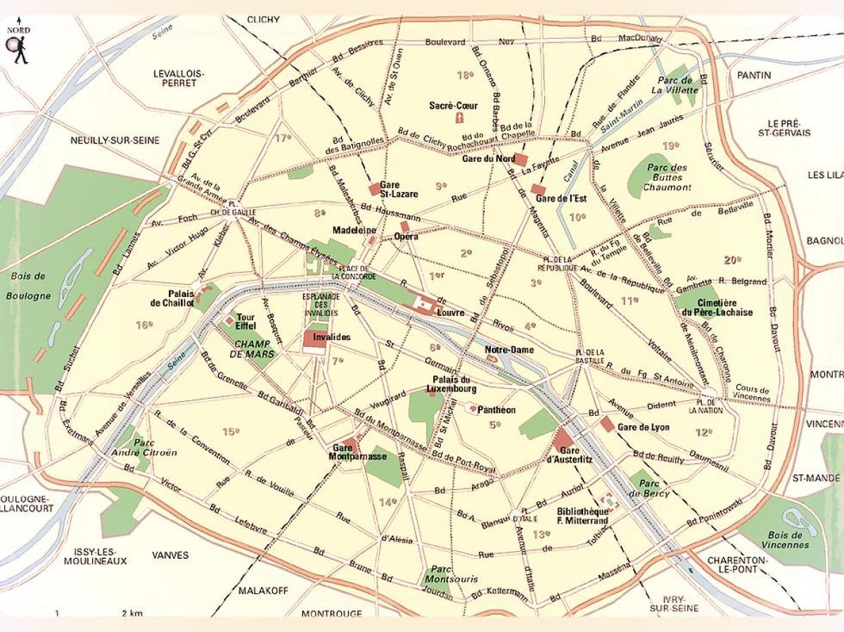 Mapa de Paris Parques