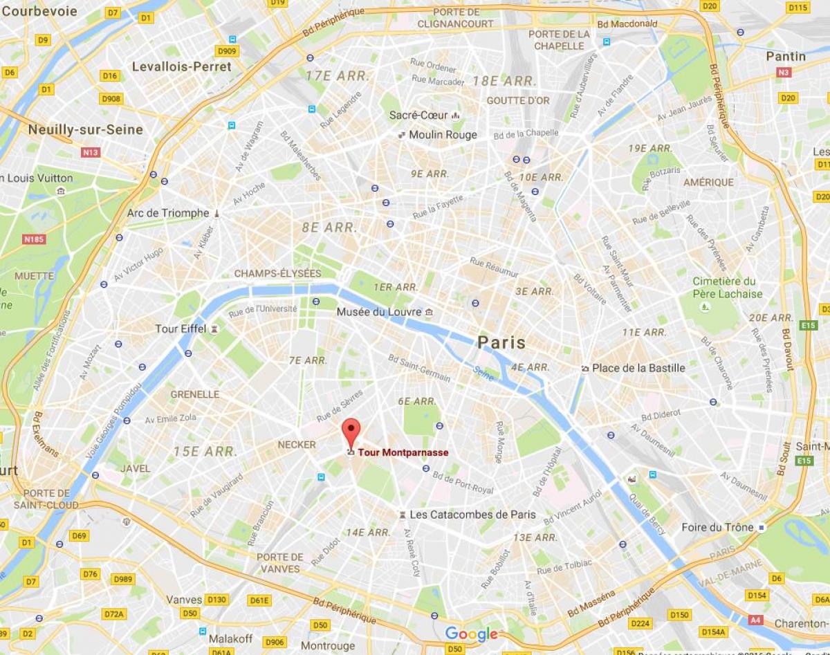 Mapa da torre Montparnasse