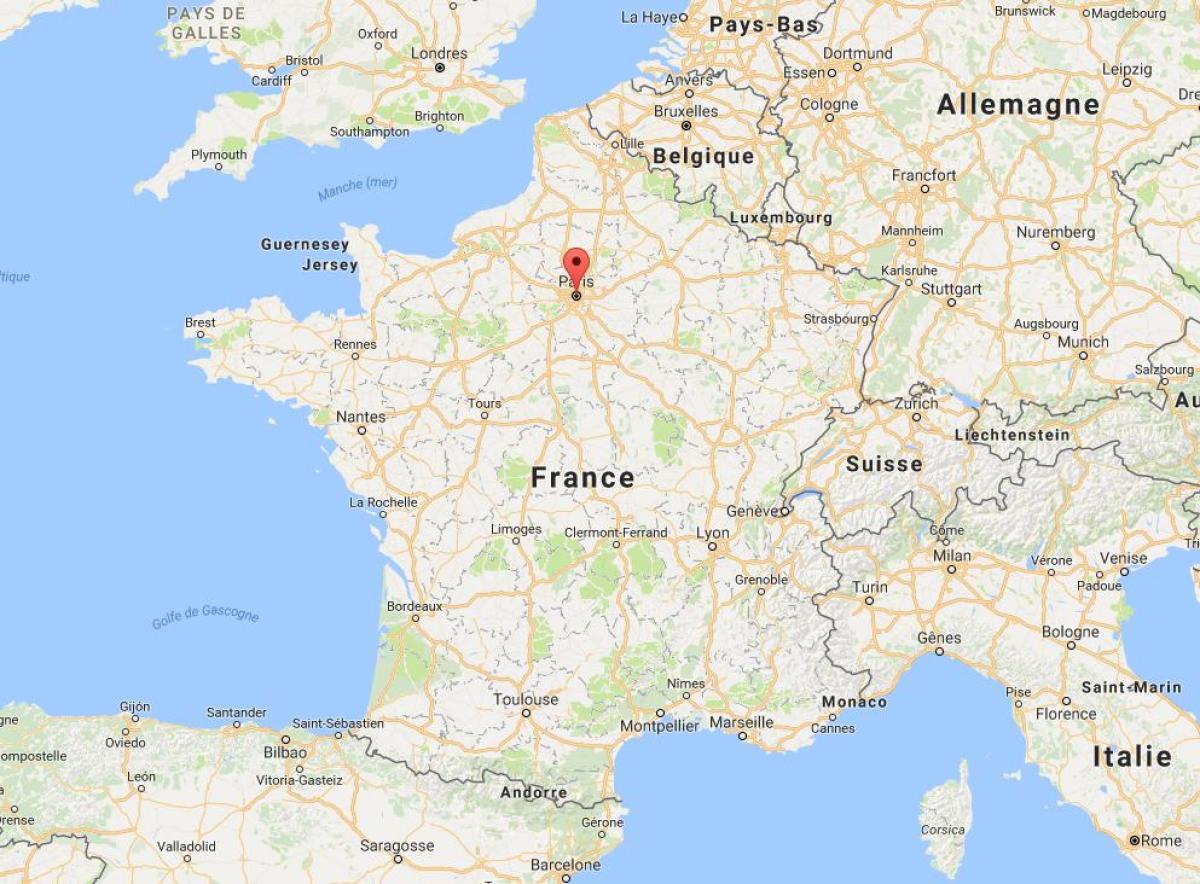 O mapa de paris na França mapa