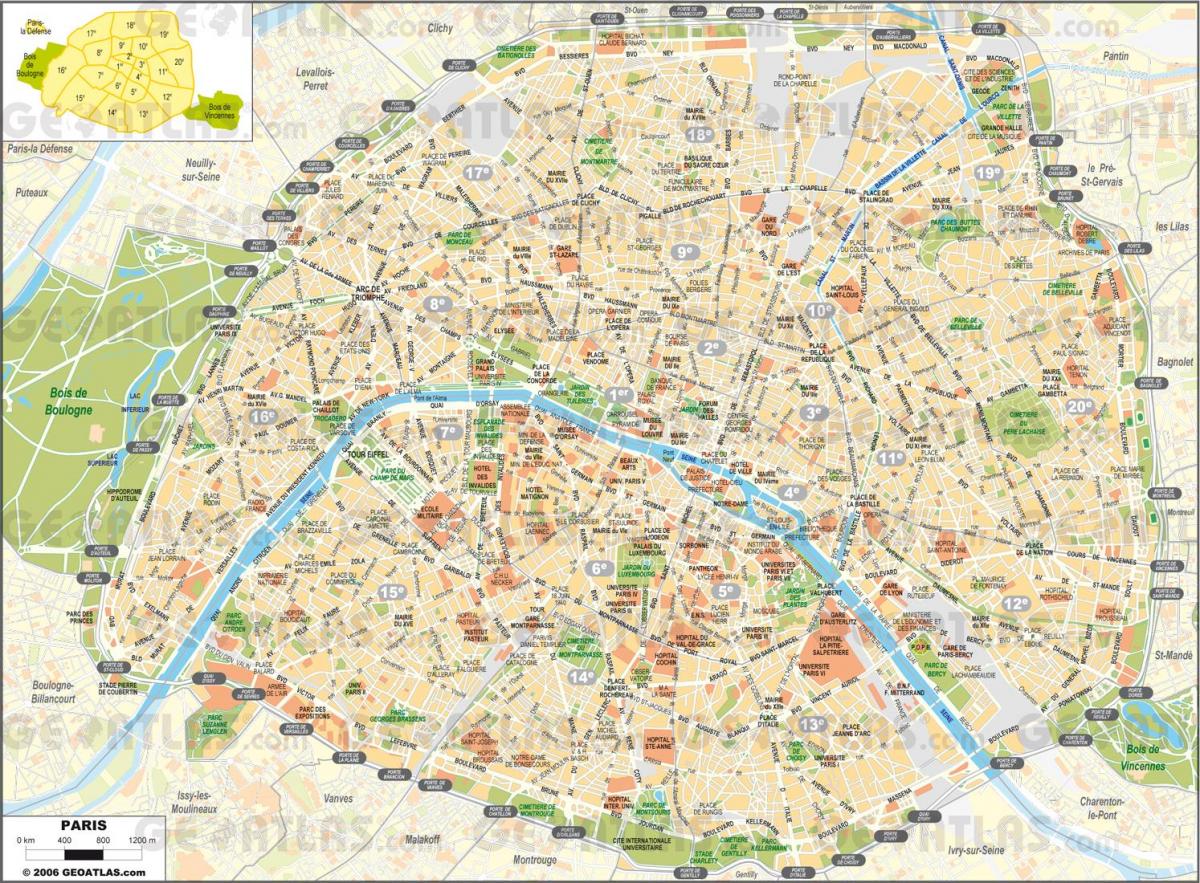 O mapa de Paris