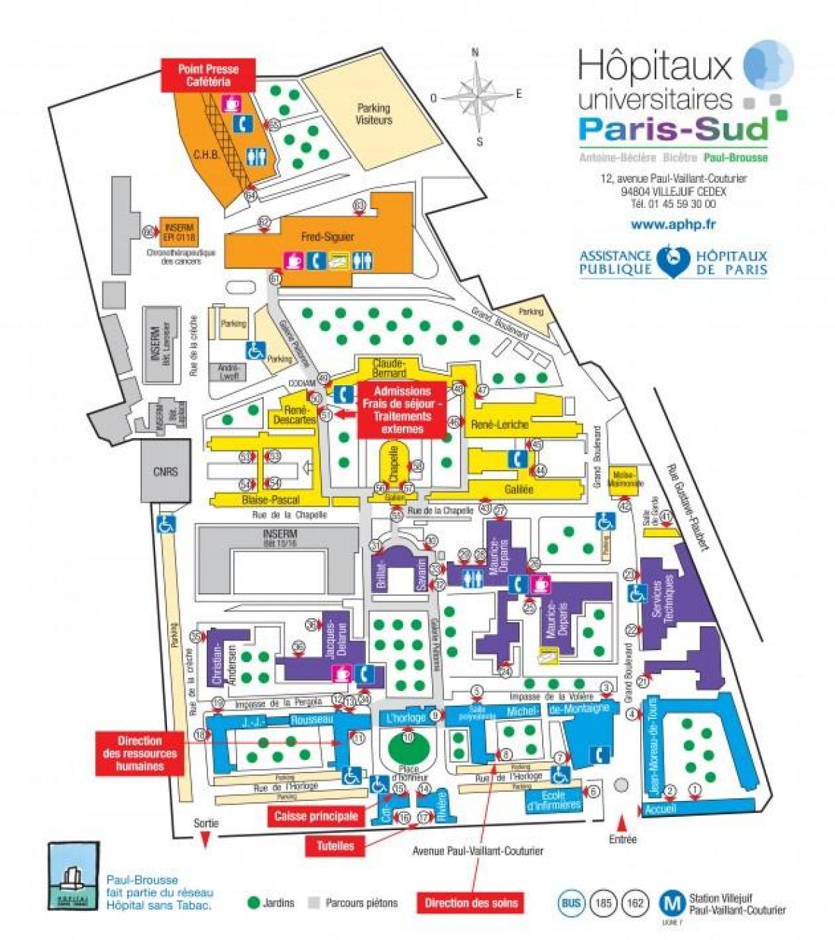Mapa de Paul Brousse hospital