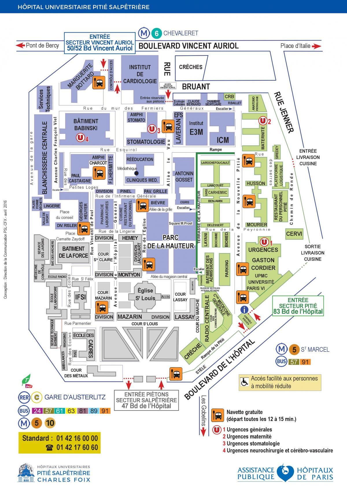 Mapa da Pitié Salpetriere hospital