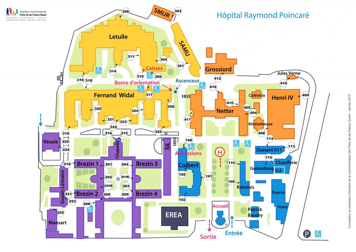 Mapa de Raymond Poincaré hospital
