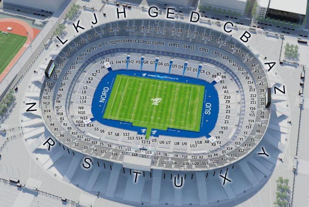 Mapa do Stade de France (estádio de Râguebi