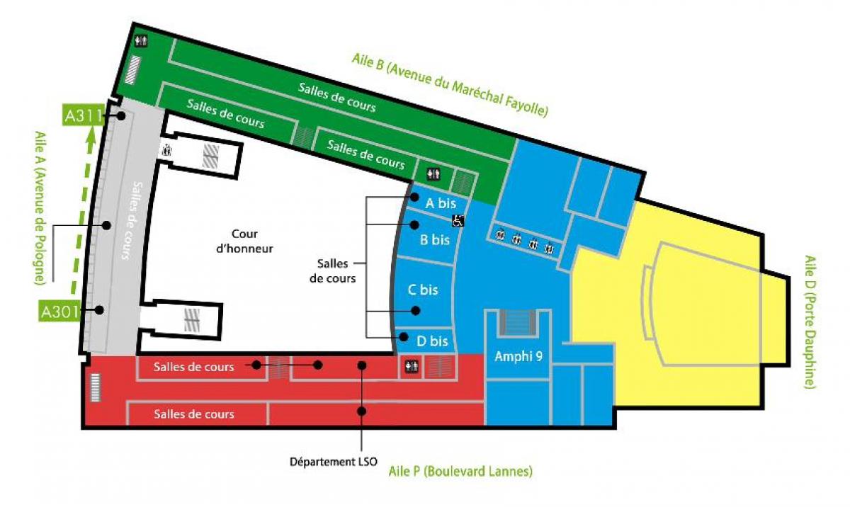 Mapa da Universidade Dauphine - piso 3