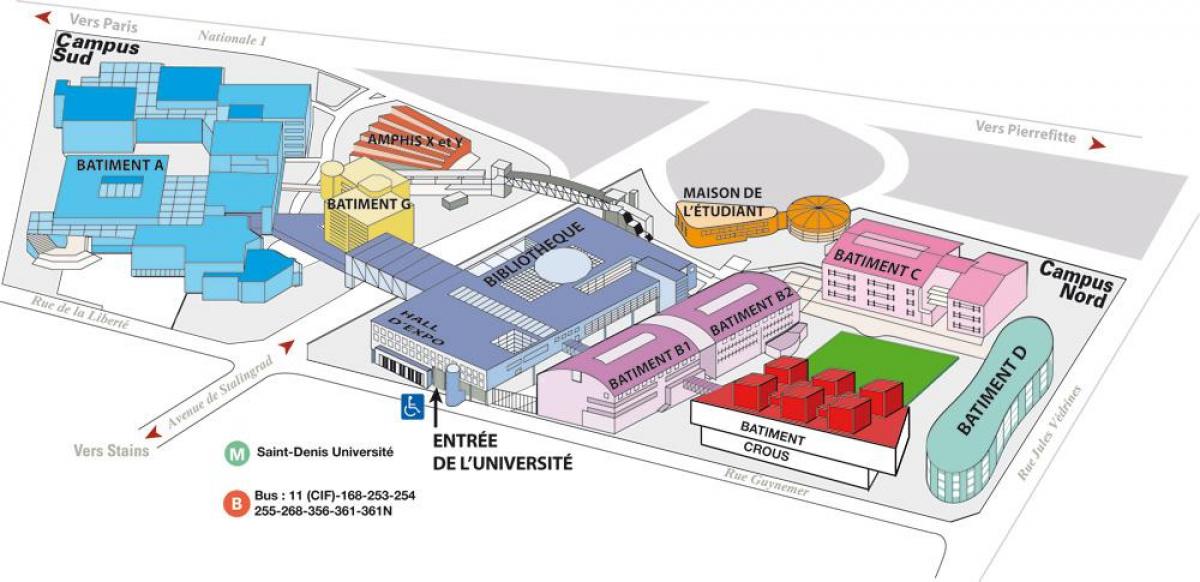 Mapa da Universidade de Paris 8