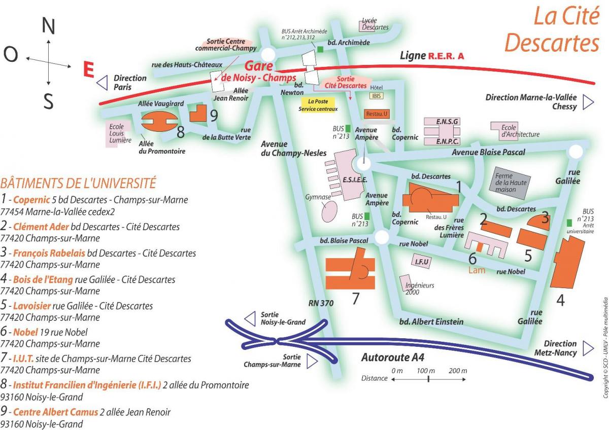 Mapa da Universidade Paris Descartes
