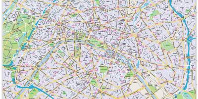 O mapa de Paris centro da cidade