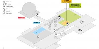 Mapa da Cité des Sciences et de l'Industrie, Nível -2