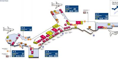 Mapa do aeroporto de Orly Oeste