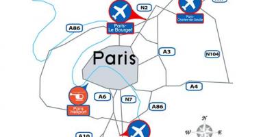 Mapa de aeroporto em Paris