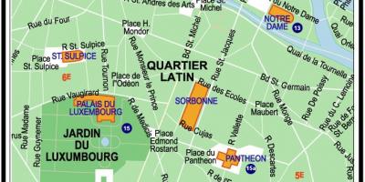Mapa do Bairro latino de Paris