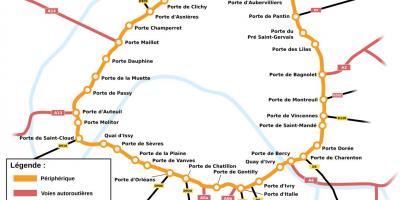 Mapa da Boulevard Périphérique