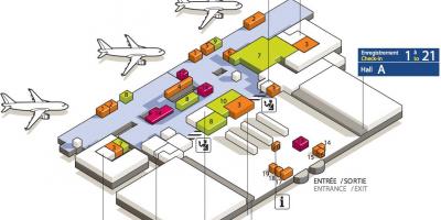 Mapa do CDG terminal 3 do aeroporto