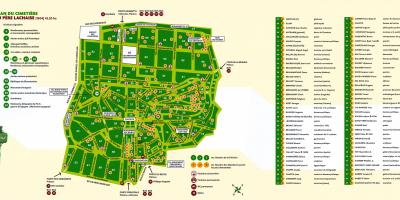 O mapa do Cemitério de Père-Lachaise