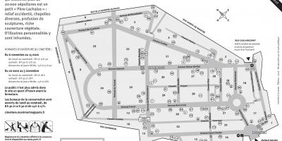 O mapa do Cemitério de Montmartre