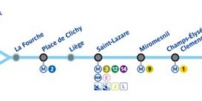 O mapa de Paris metro, linha 13,