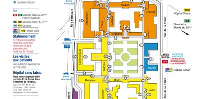 Mapa do hospital Tenon