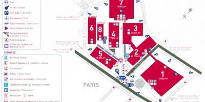 Mapa do centro de exposições Paris expo