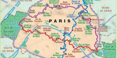 O mapa de Paris caminhadas