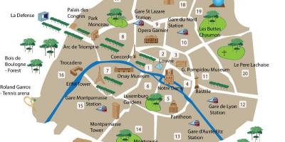 O mapa de Paris dos turistas