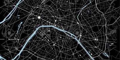 O mapa de Paris em Preto e Branco