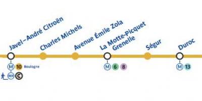O mapa de Paris metro linha 10