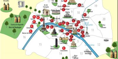 O mapa de paris monumentos