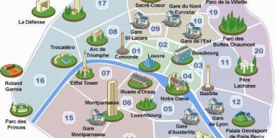 O mapa de Paris turismo