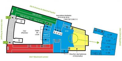 Mapa da Universidade Dauphine - piso 1