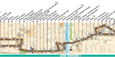 Mapa de ônibus de Paris a linha 95